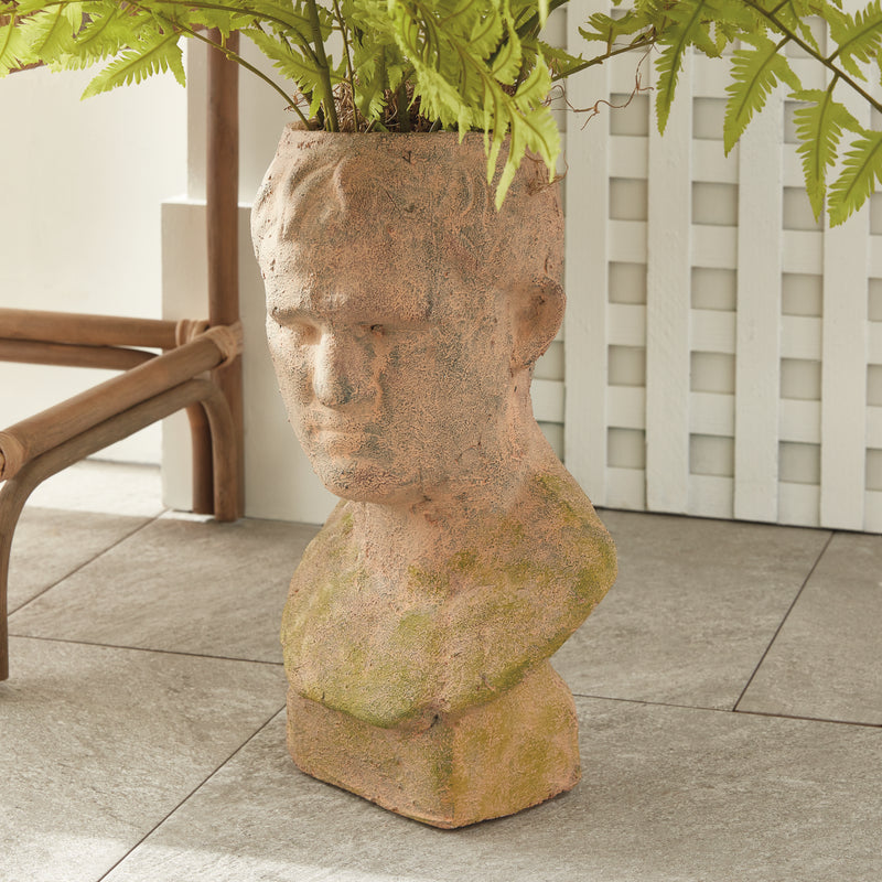 NAPA Home & Garden, WEATHERED GARDEN MALE BUST PLANTER,N5DJ75