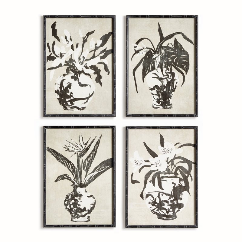 NAPA Home & Garden, CHINOISERIE NOIR PRINTS, SET OF 4,N5NH30