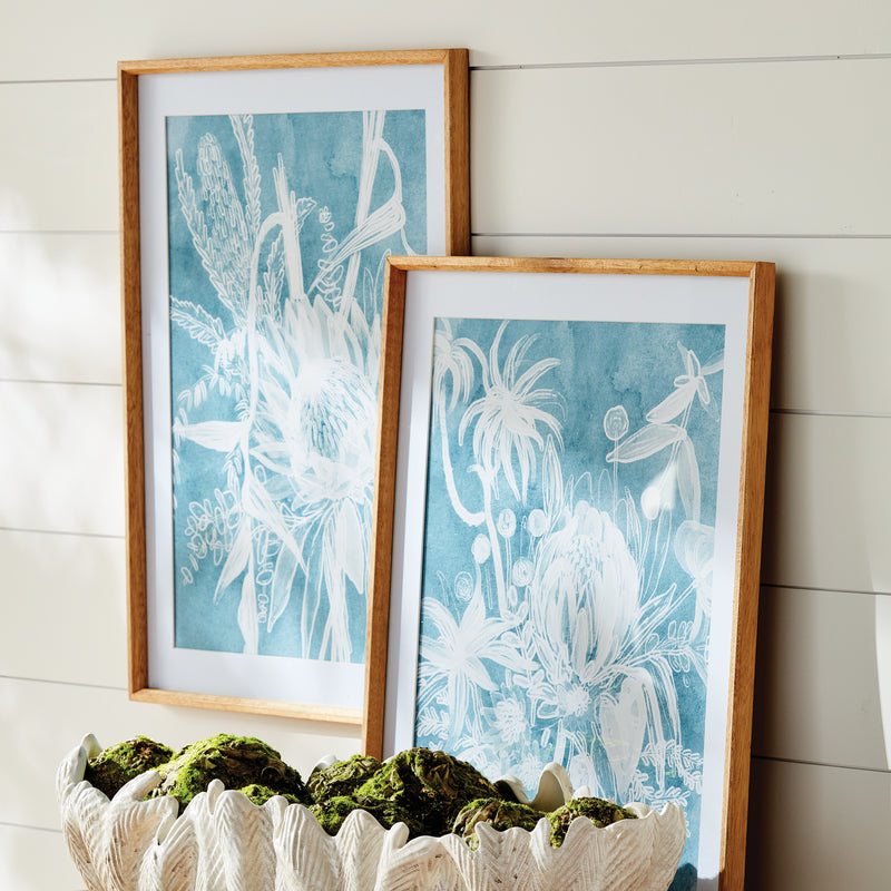 NAPA Home & Garden, PROTEA ABSTRACT PRINTS IN SOFT BLUE, SET OF 4,N5NH32