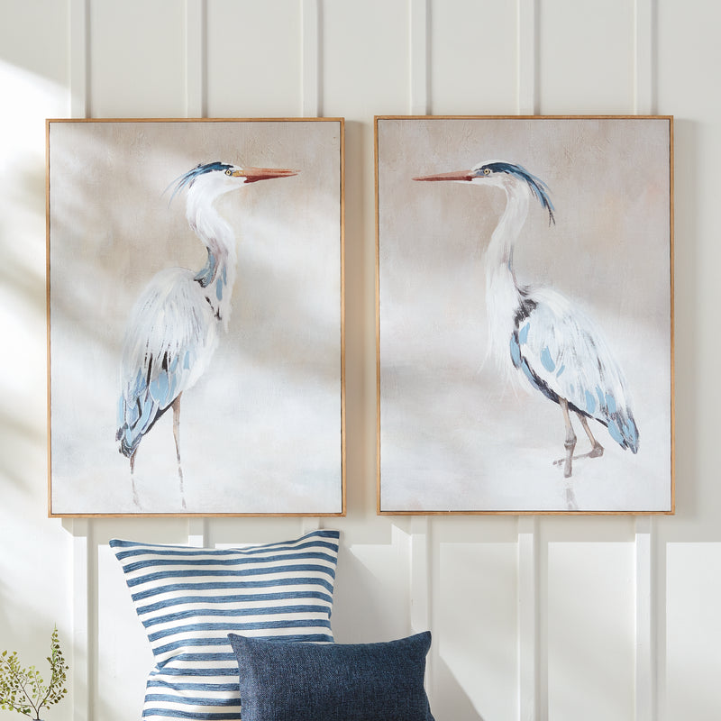 NAPA Home & Garden, HERON PAIR HAND-EMBELLISHED GICLEES, SET OF 2,N5NH34