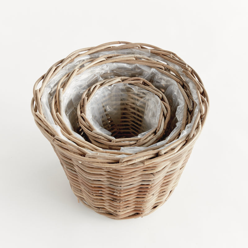 NAPA Home & Garden, NORMANDY TAPERED BASKET PLANTERS, SET OF 3,N5RT18