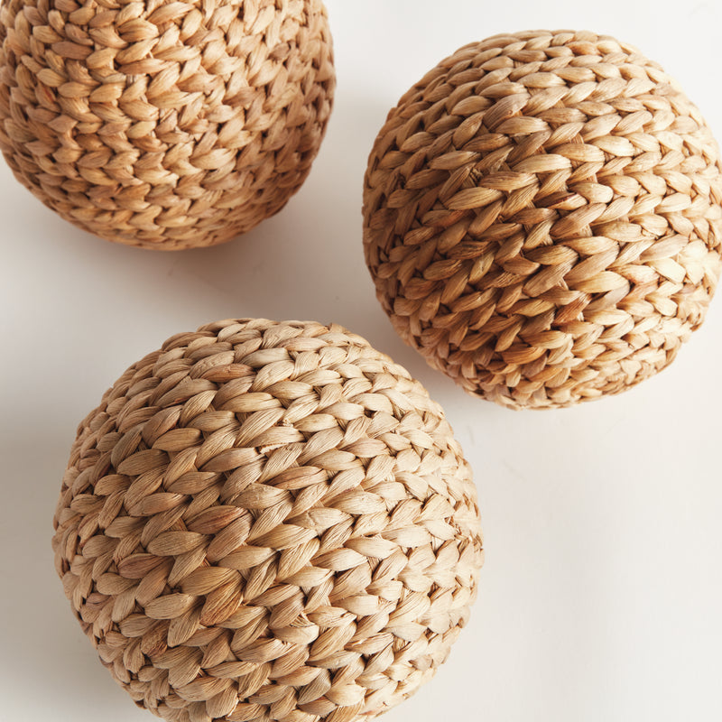 JACE WATER HYACINTH ORBS, SET OF 3