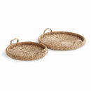 SAWYER ROUND TRAYS WITH HANDLES, SET OF 2