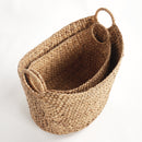 JOSETTE WATER HYACINTH BASKETS WITH HANDLES, SET OF 2