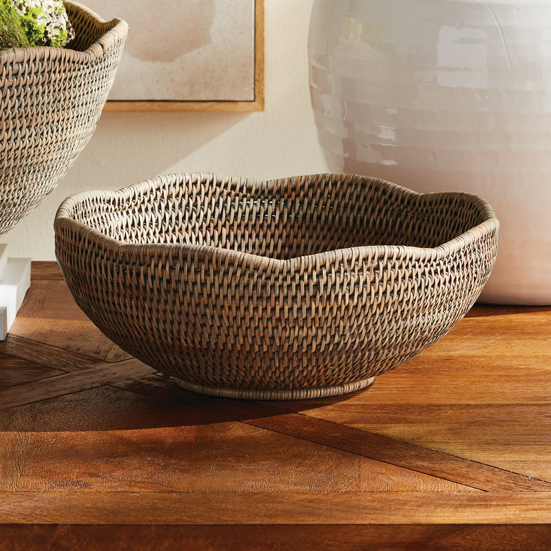 NAPA Home & Garden, BURMA RATTAN SCALLOPED EDGE BOWL,N5TN04GY