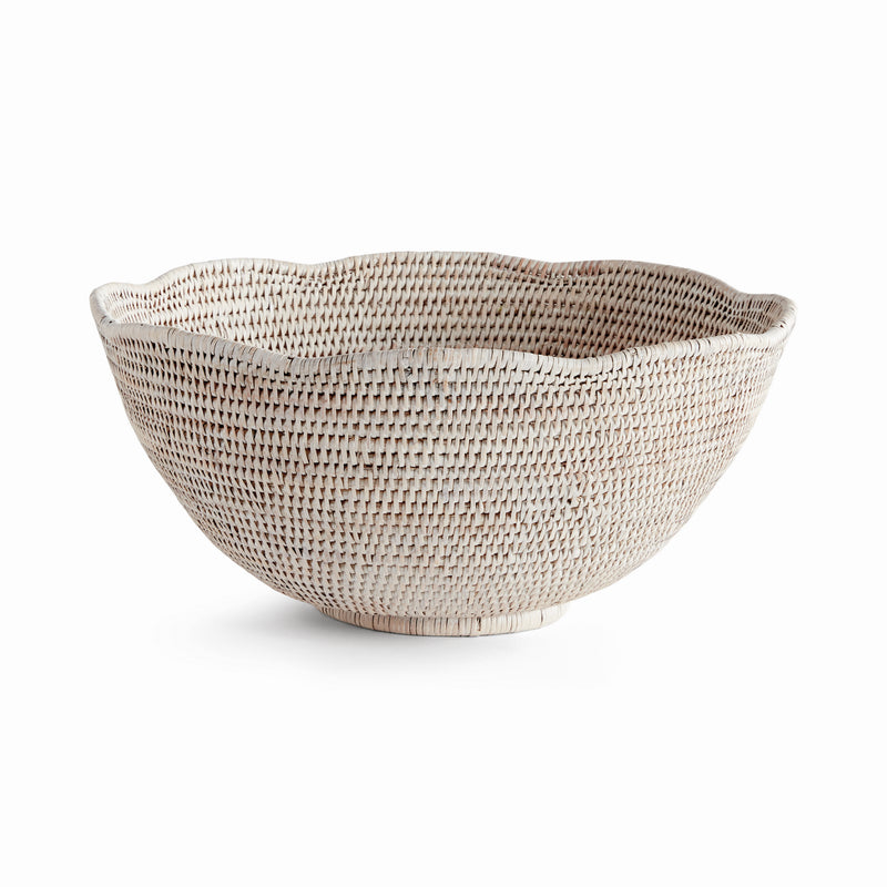 NAPA Home & Garden, BURMA RATTAN SCALLOPED EDGE BOWL LARGE,N5TN08WH