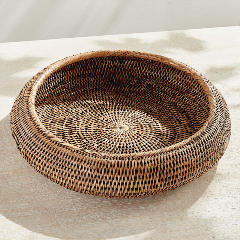 NAPA Home & Garden, BURMA RATTAN SHALLOW DISPLAY BOWLS, SET OF 2,N5TN09BR