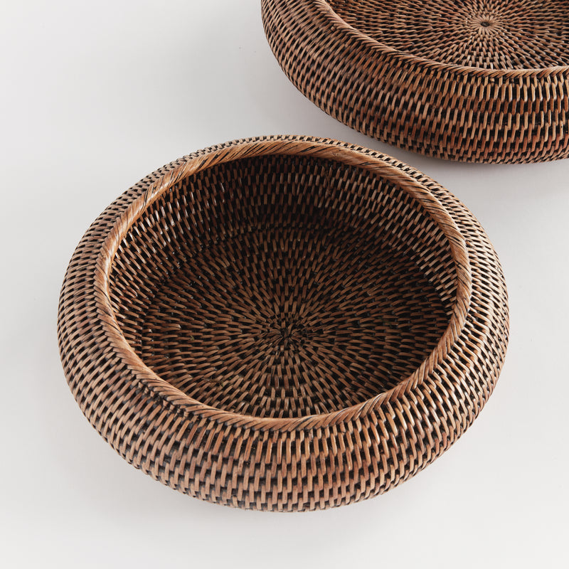 NAPA Home & Garden, BURMA RATTAN SHALLOW DISPLAY BOWLS, SET OF 2,N5TN09BR