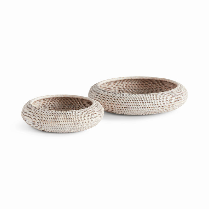 NAPA Home & Garden, BURMA RATTAN SHALLOW DISPLAY BOWLS, SET OF 2,N5TN09WH