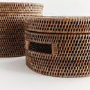 NAPA Home & Garden, BURMA RATTAN ROUND LIDDED BOXES, SET OF 2