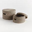 NAPA Home & Garden, BURMA RATTAN ROUND LIDDED BOXES, SET OF 2