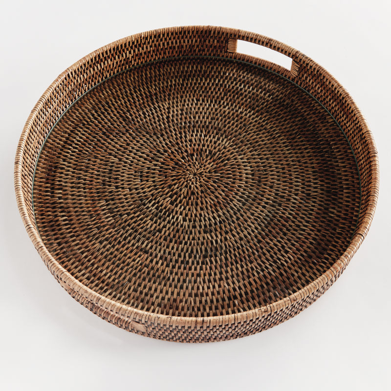 NAPA Home & Garden, BURMA RATTAN ROUND SERVING TRAY LARGE,N5TN16BR