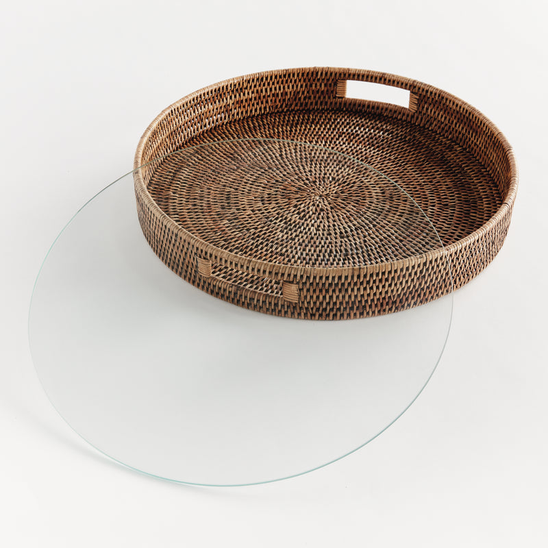 NAPA Home & Garden, BURMA RATTAN ROUND SERVING TRAY LARGE,N5TN16BR