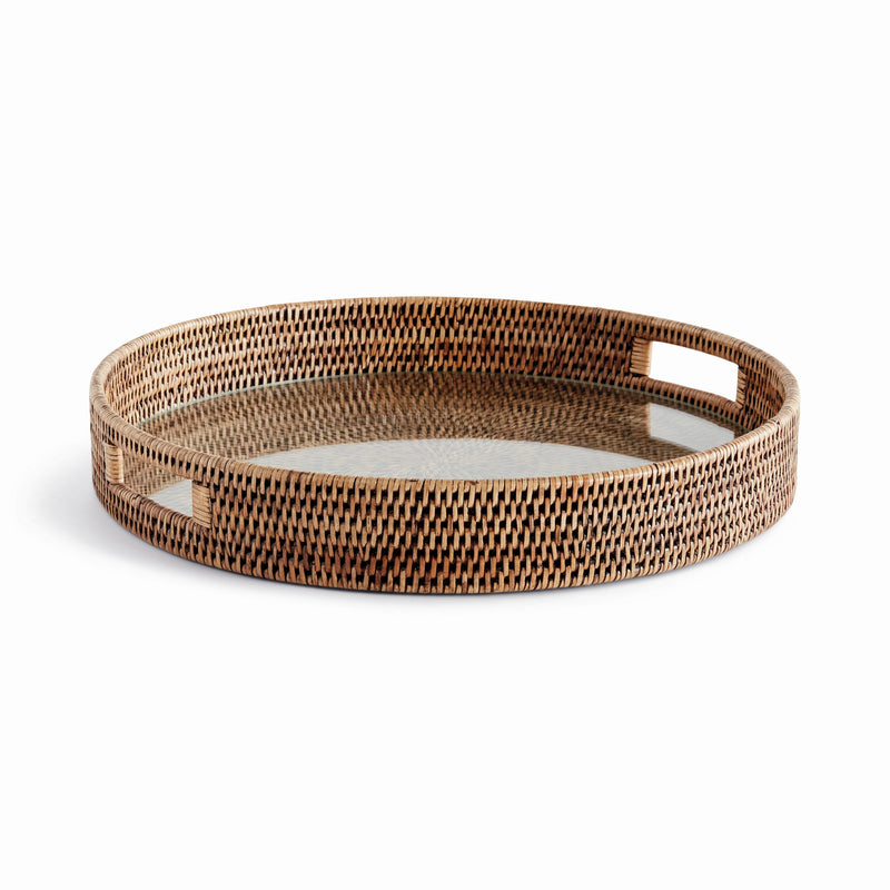 NAPA Home & Garden, BURMA RATTAN ROUND SERVING TRAY