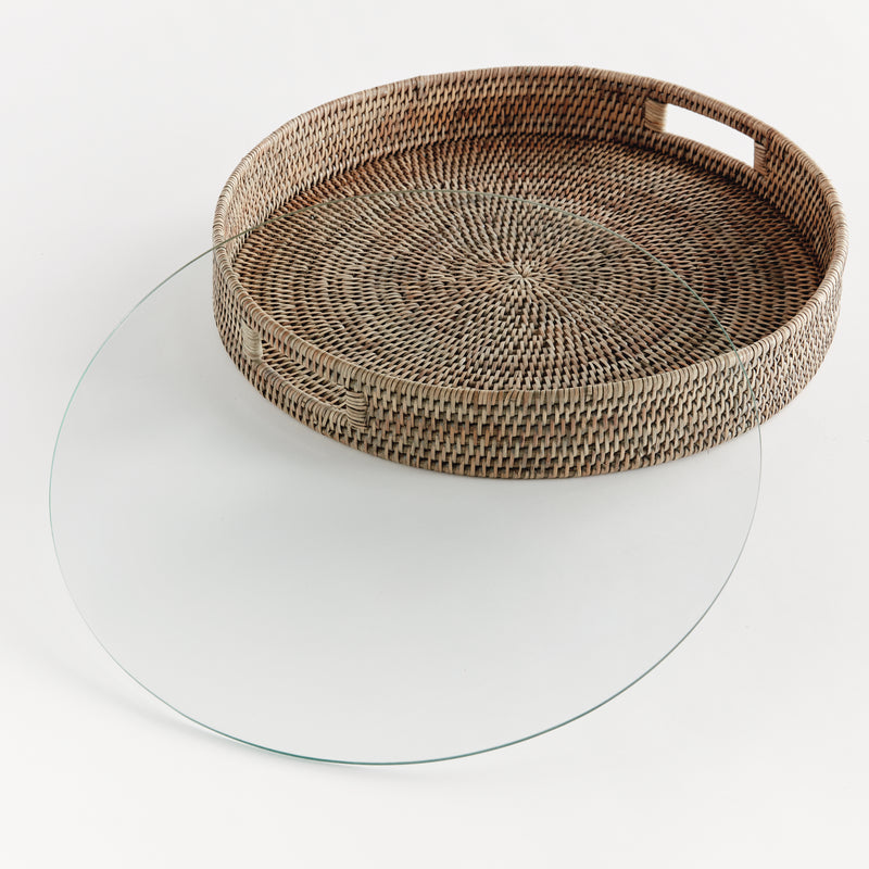 NAPA Home & Garden, BURMA RATTAN ROUND SERVING TRAY LARGE,N5TN16GY