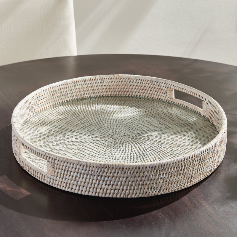 NAPA Home & Garden, BURMA RATTAN ROUND SERVING TRAY