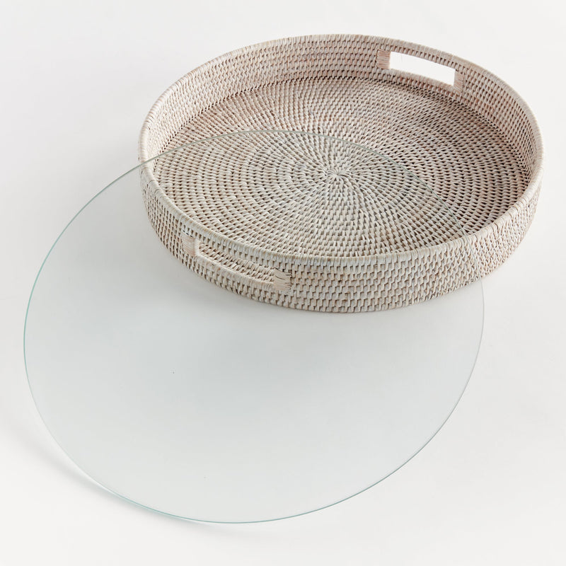 NAPA Home & Garden, BURMA RATTAN ROUND SERVING TRAY