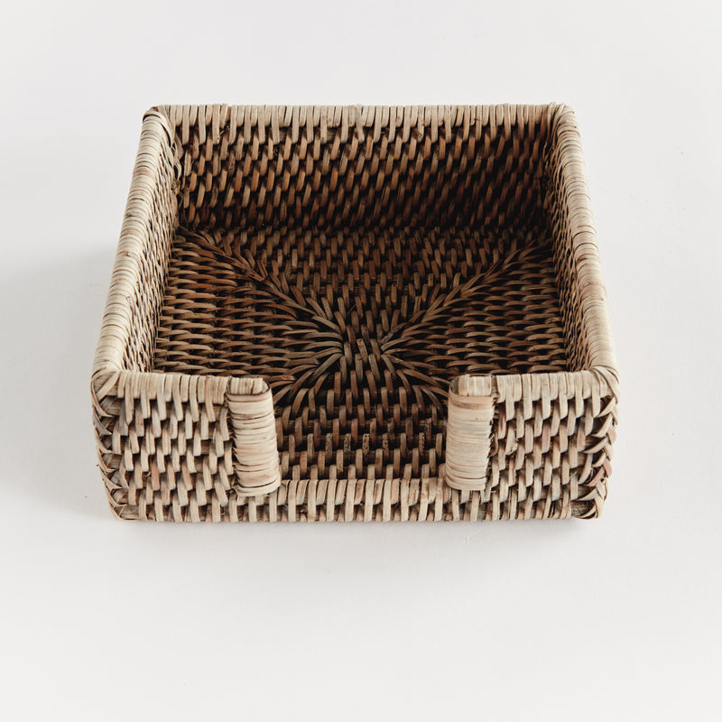 NAPA Home & Garden, BURMA RATTAN SQUARE COCKTAIL NAPKIN HOLDER,N5TN221GY