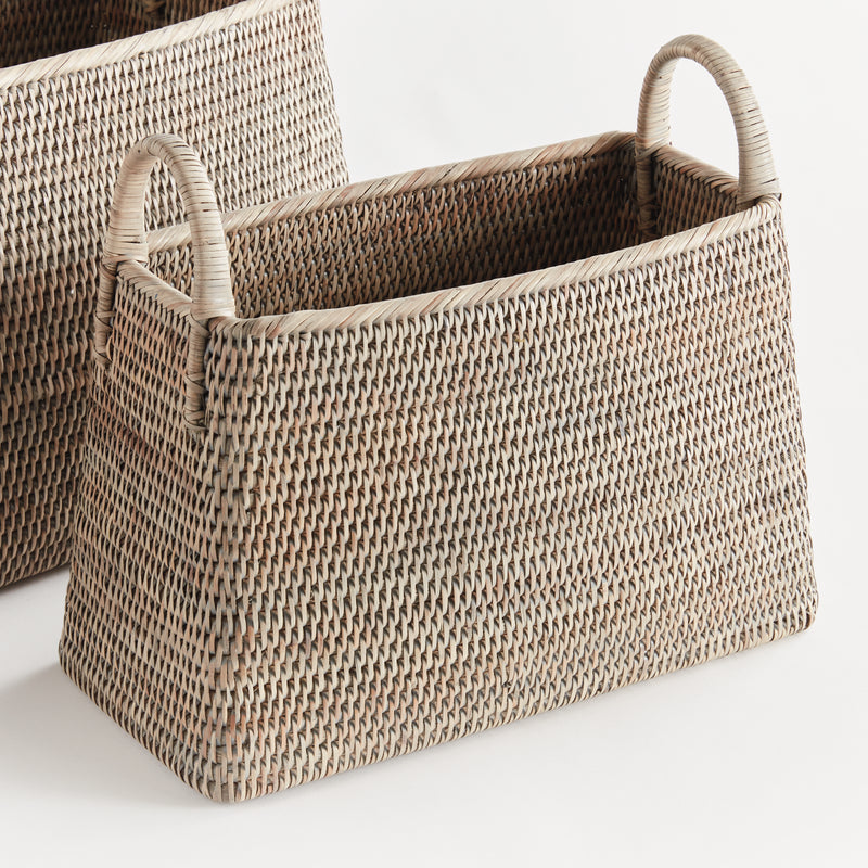 NAPA Home & Garden, BURMA RATTAN NARROW MAGAZINE BASKET, SET OF 2,N5TN233GY