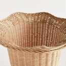 MYRA RATTAN SCALLOPED EDGE FOOTED URN