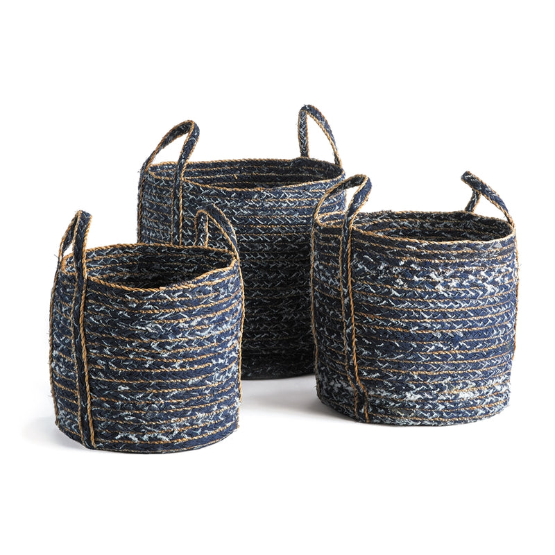 Napa Home Garden, DENIM ROUND BASKETS ,SET OF 3,ndb413