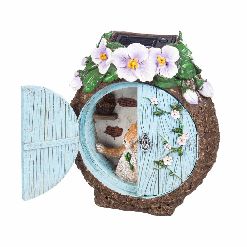 Evergreen Statuary,At the Window Squirrel, Lit Tree Decor,7.75x8.75x3.25 Inches