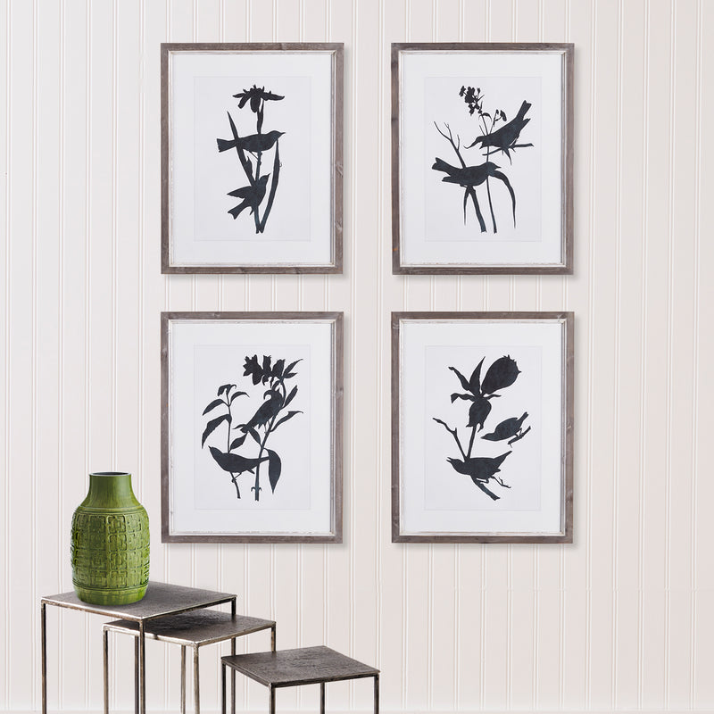 NAPA Home & Garden, BIRD SILHOUETTE PRINTS, SET OF 4,NH412