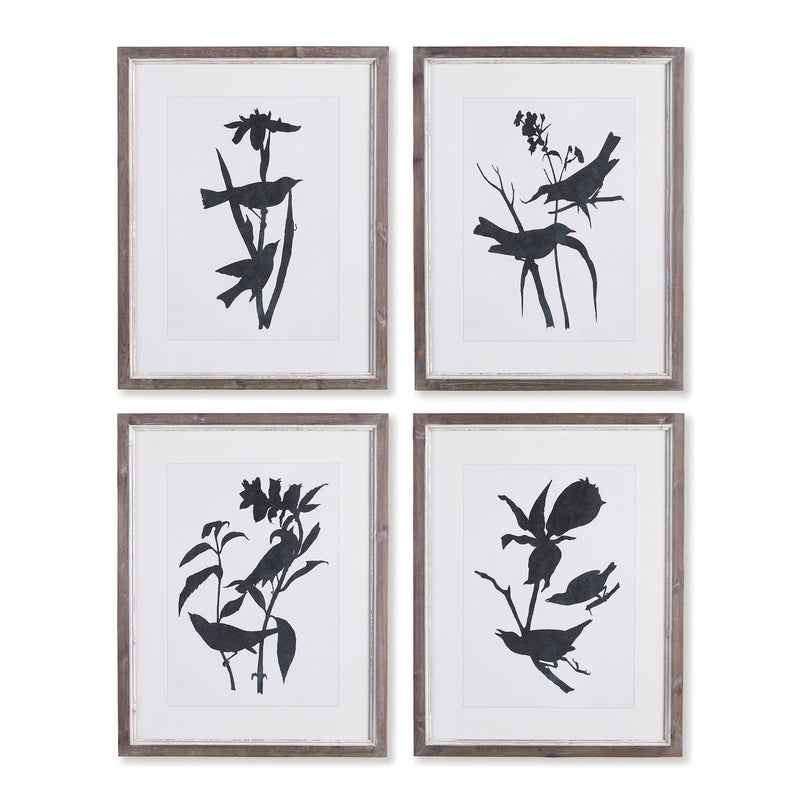 NAPA Home & Garden, BIRD SILHOUETTE PRINTS, SET OF 4,NH412