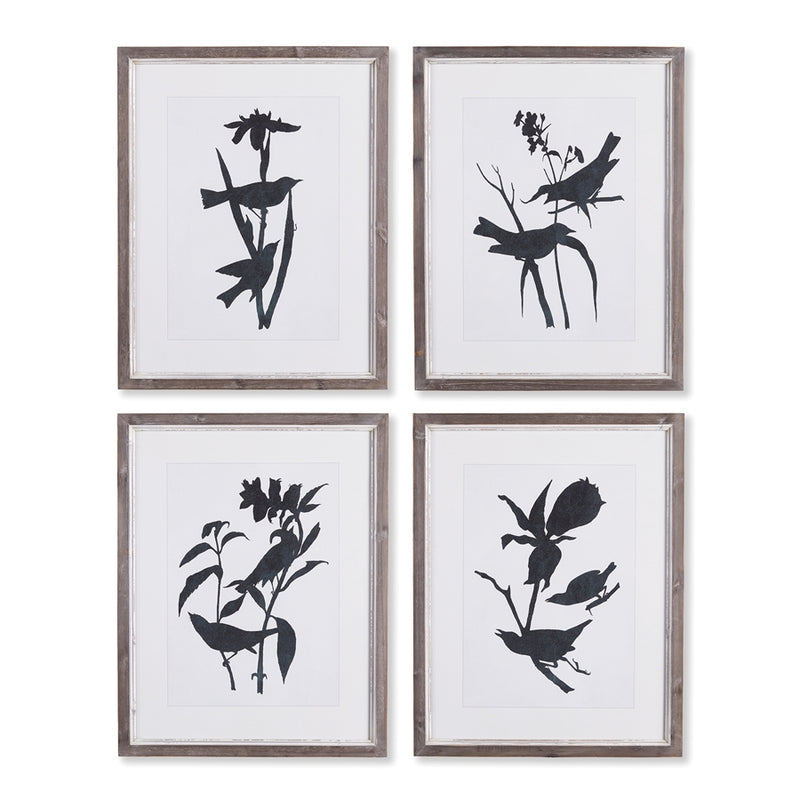 Napa Home Garden, BIRD SILHOUETTE PRINTS ,SET OF 4,nh412