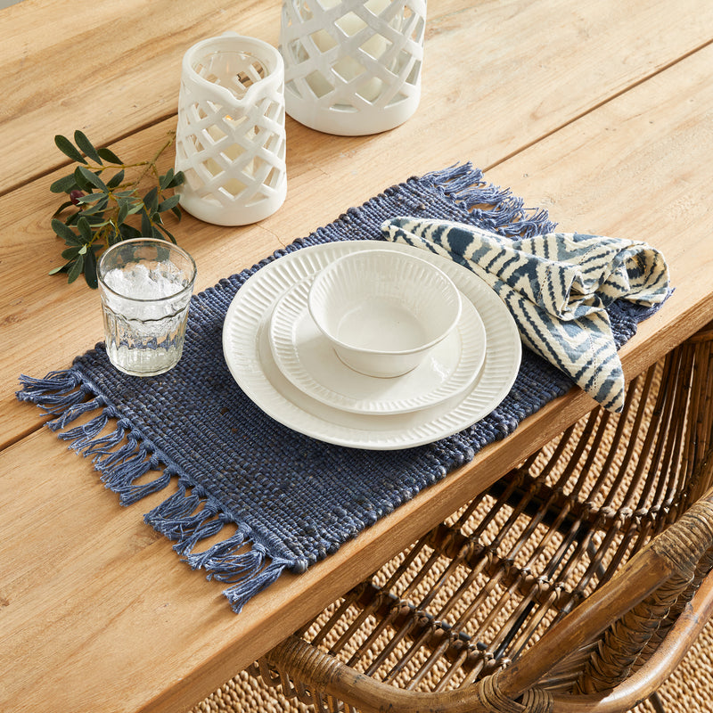 NAPA Home & Garden, RAE WOVEN FRINGE PLACEMAT,NJM245BL