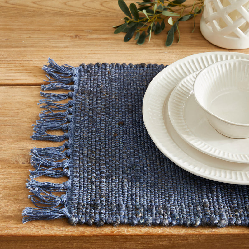 NAPA Home & Garden, RAE WOVEN FRINGE PLACEMAT,NJM245BL