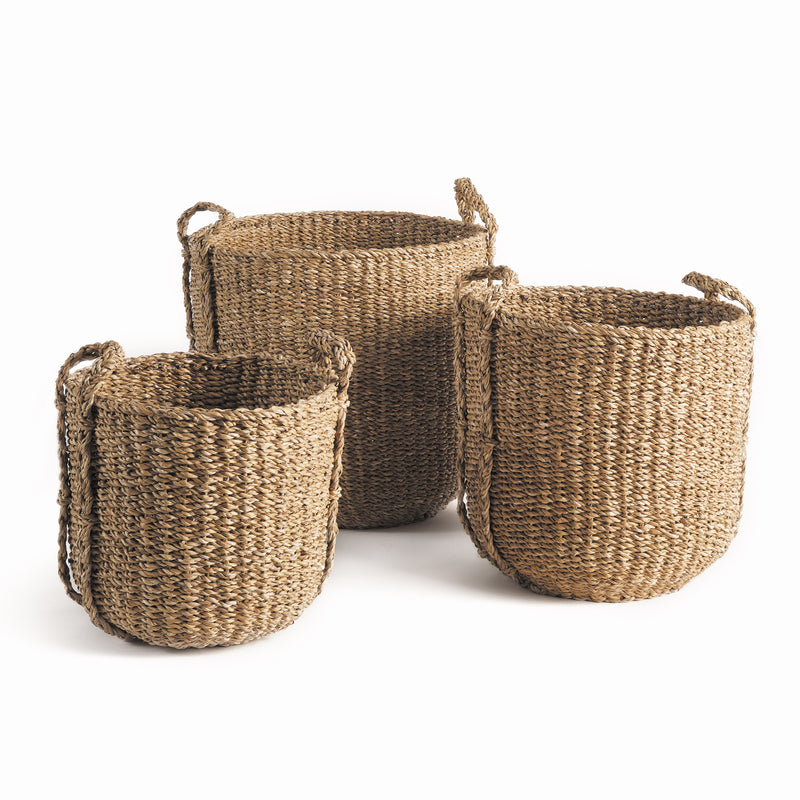 NAPA Home & Garden, SEAGRASS ROUND DRUM BASKETS, SET OF 3,NSG408