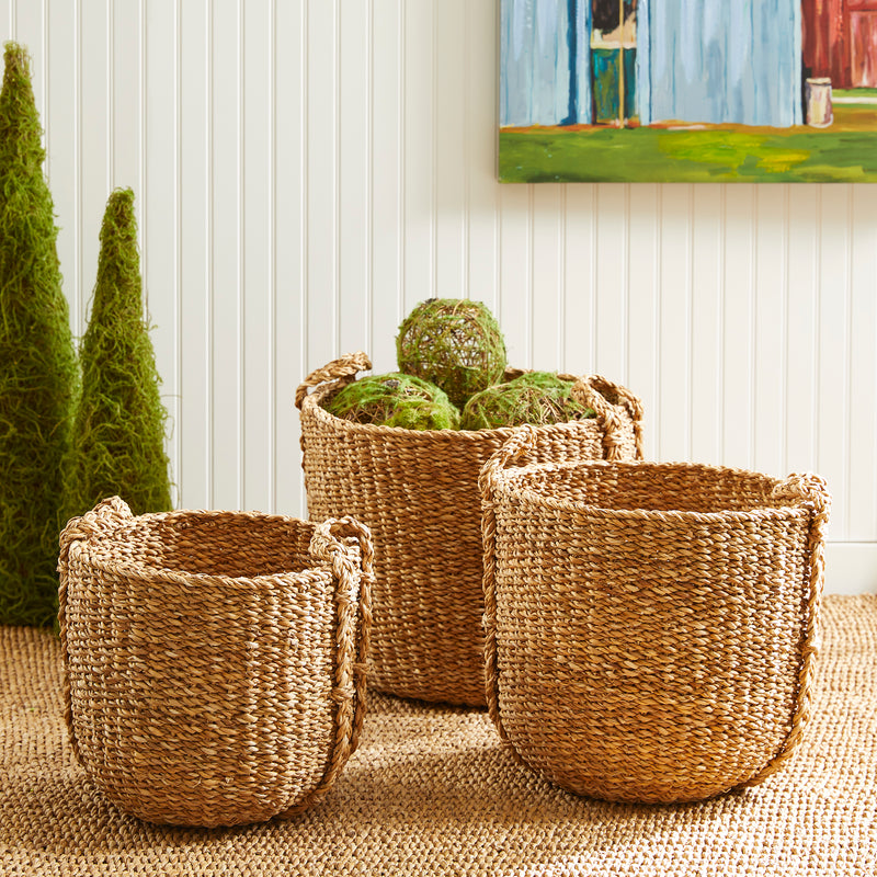 NAPA Home & Garden, SEAGRASS ROUND DRUM BASKETS, SET OF 3,NSG408