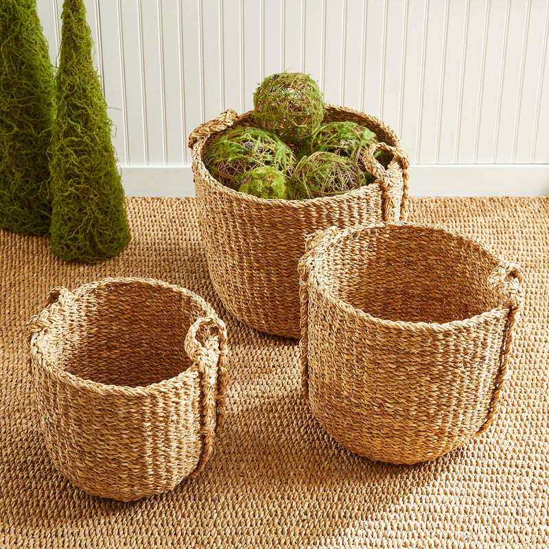 NAPA Home & Garden, SEAGRASS ROUND DRUM BASKETS, SET OF 3,NSG408