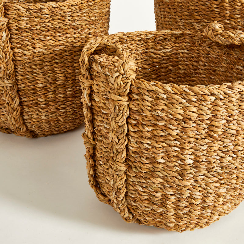 NAPA Home & Garden, SEAGRASS ROUND DRUM BASKETS, SET OF 3,NSG408