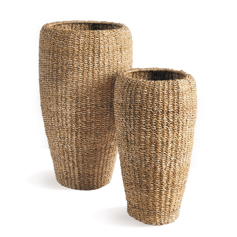 NAPA Home & Garden, SEAGRASS TALL ROUND PLANTERS, SET OF 2,NSG410