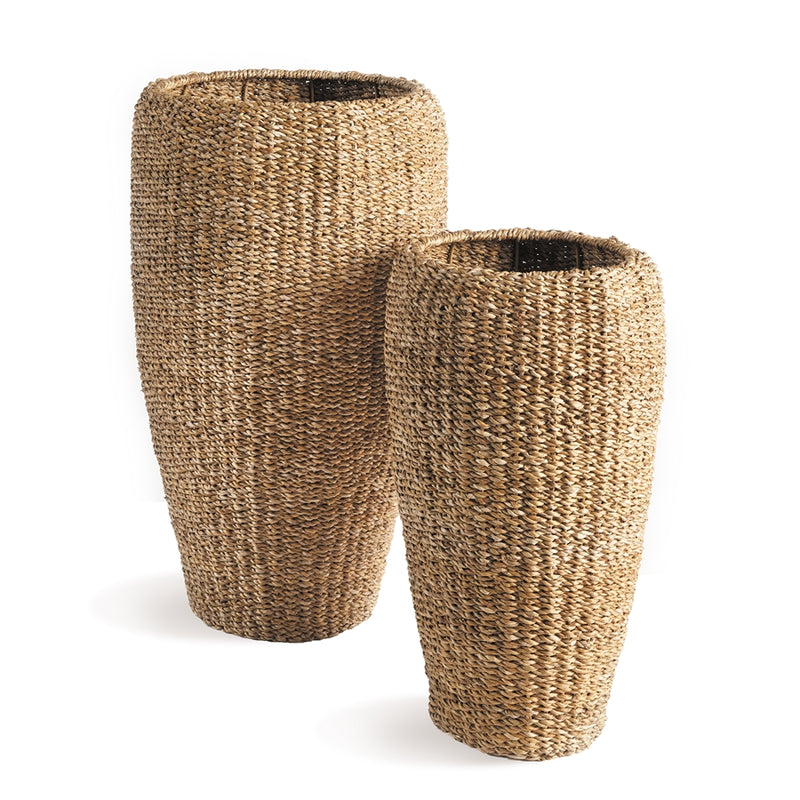 Napa Home Garden, SEAGRASS TALL ROUND PLANTERS ,SET OF 2,nsg410