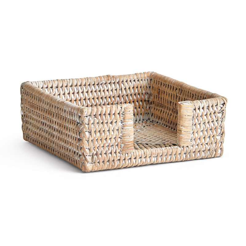 NAPA Home & Garden, BURMA RATTAN SQUARE COCKTAIL NAPKIN HOLDER,NTN221WH