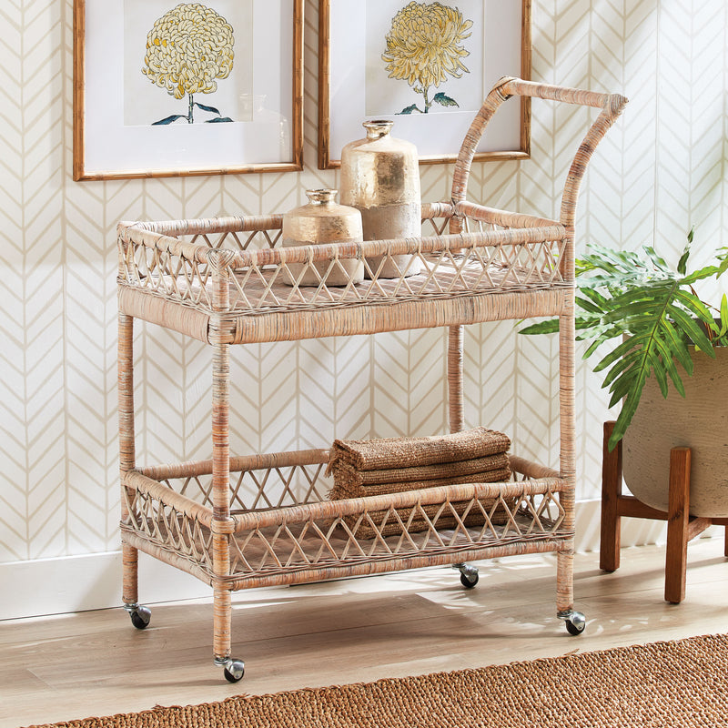 NAPA Home & Garden, BURMA RATTAN BAR CART,NTN250WH