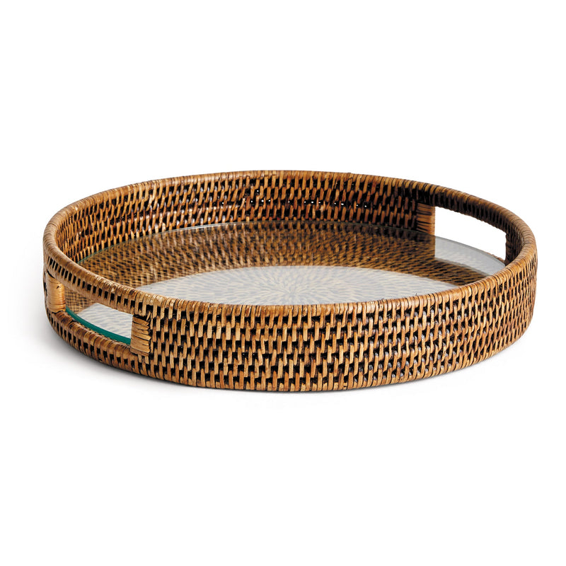 NAPA Home & Garden, BURMA RATTAN ROUND SERVING TRAY