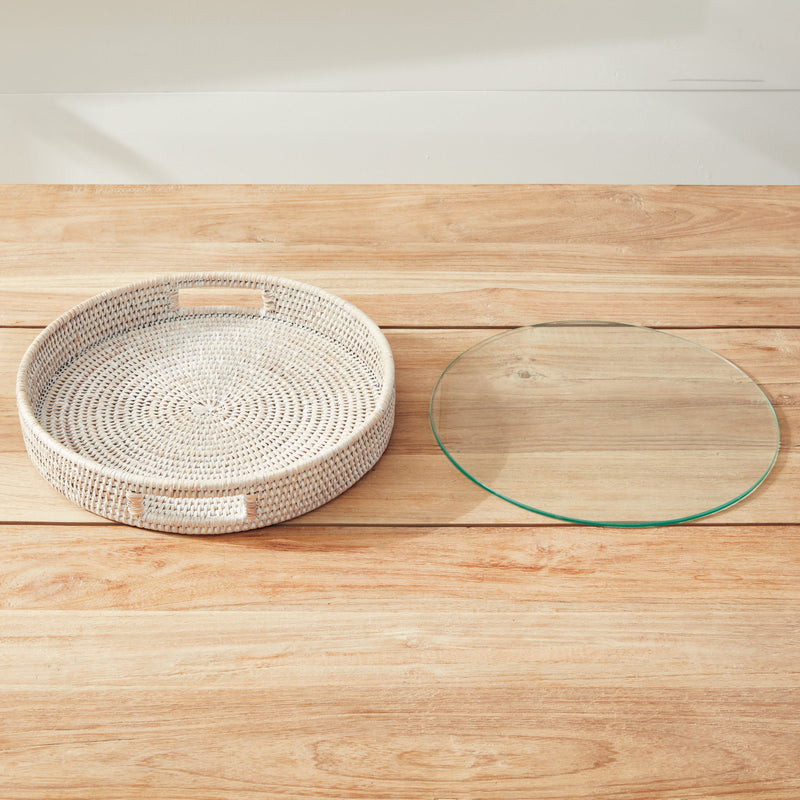 NAPA Home & Garden, BURMA RATTAN ROUND SERVING TRAY