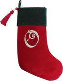 Classic red and green velvet Christmas stocking, finished with a decorative tassel. A perfect festive touch for those who prefer a simple, elegant design.