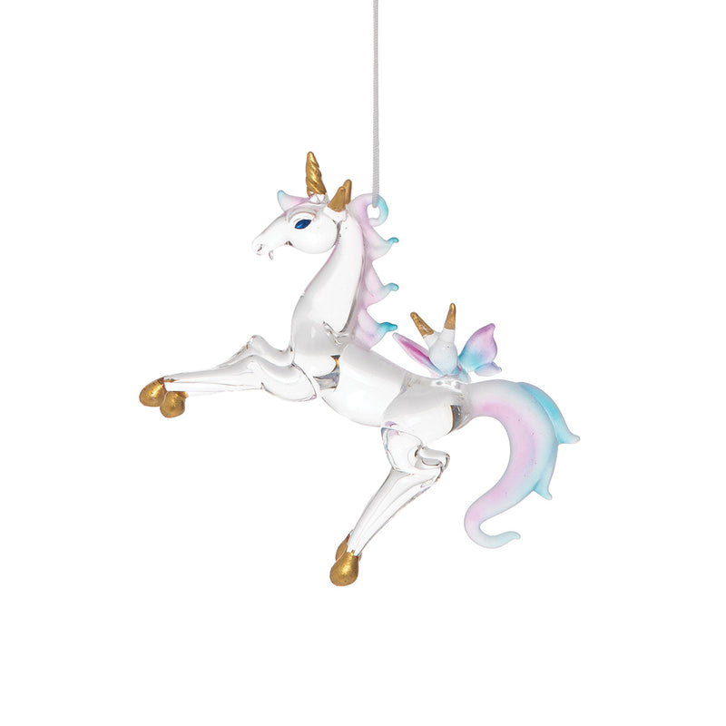 Unicorn Blown Glass Ornament