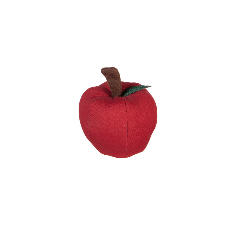 Fabric Apple Table Decor, 3 Asst, 3 of each, 9 Pieces Total in Wooden Tray