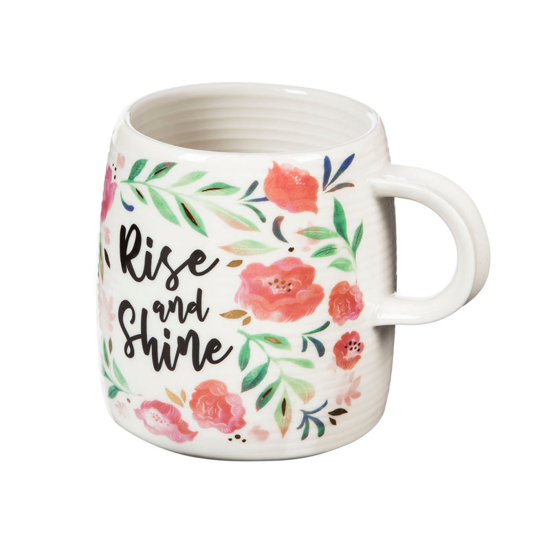 Ceramic Cup and Sock Gift set, 12 OZ, Rise and Shine,p2978004