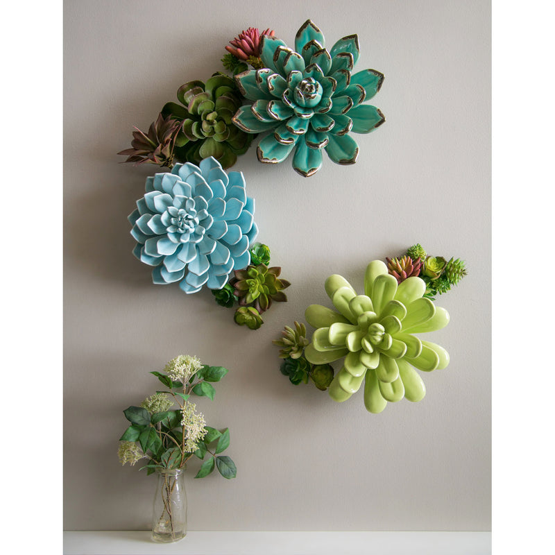 What She Shed Indoor Wall Decor, Ceramic Wall, San Pedro Cacti, Asst of 3