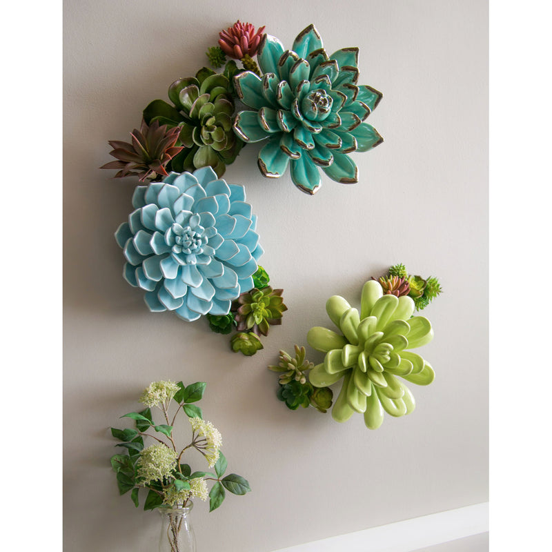 What She Shed Indoor Wall Decor, Ceramic Wall, San Pedro Cacti, Asst of 3