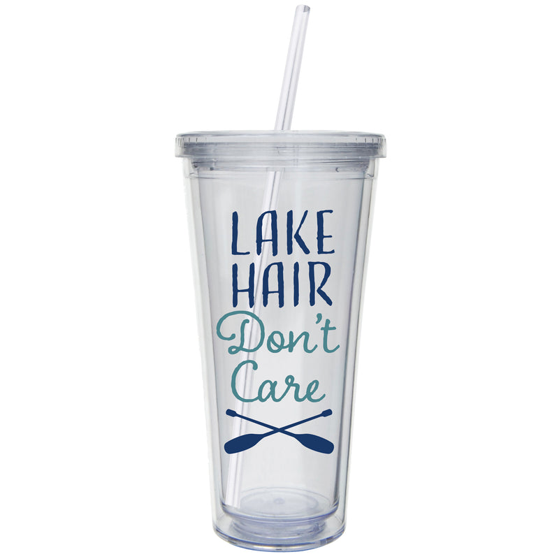 XL Insulated 18 OZ Acrylic Tumbler with Straw and Cap, Lake Hair Don't Care,p3694005