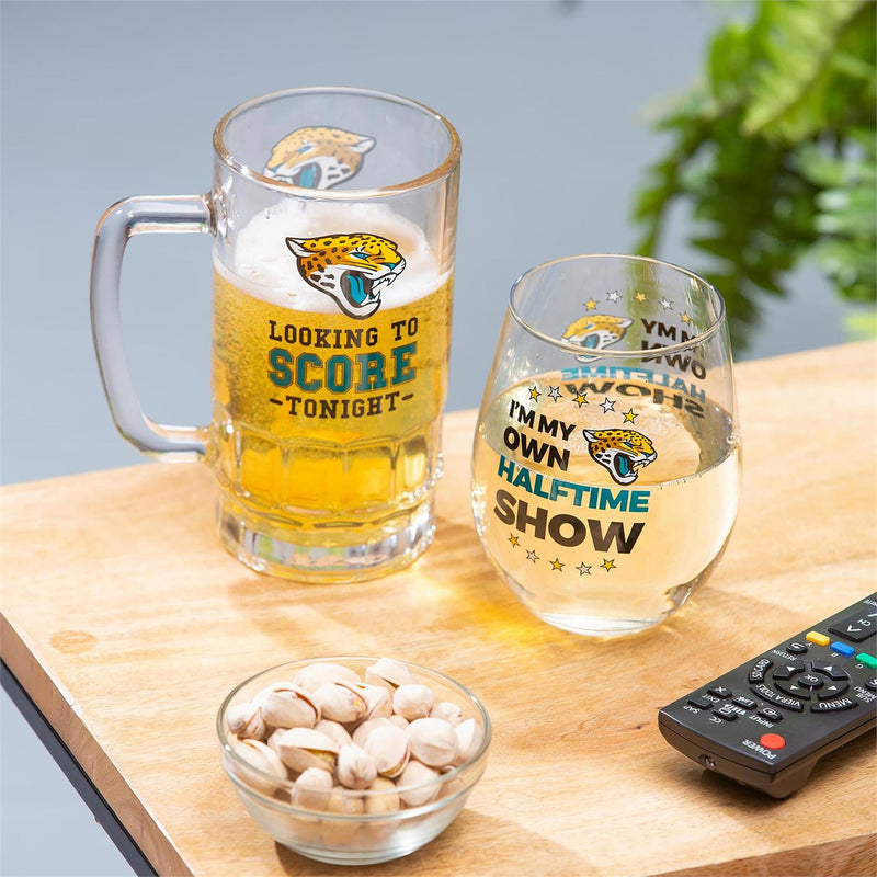 Jacksonville Jaguars, Stemless 17OZ Wine & Beer 16 OZ  Gift Set