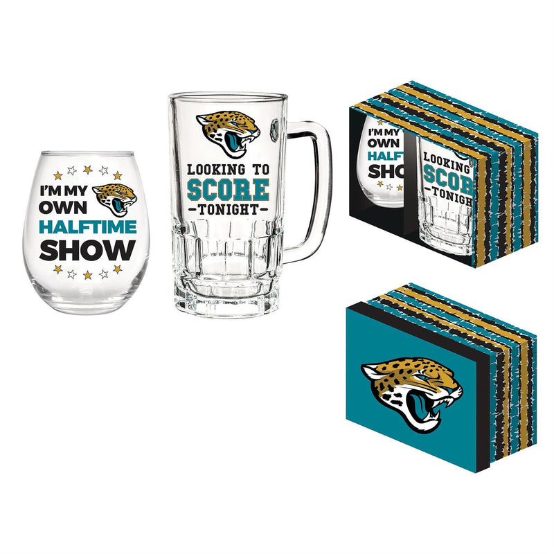Jacksonville Jaguars, Stemless 17OZ Wine & Beer 16 OZ  Gift Set